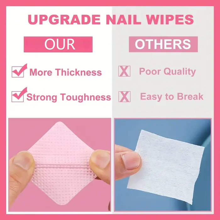 20-600 pièces lingettes à ongles non pelucheuses Gel tissus de nettoyage tampons dissolvant de vernis