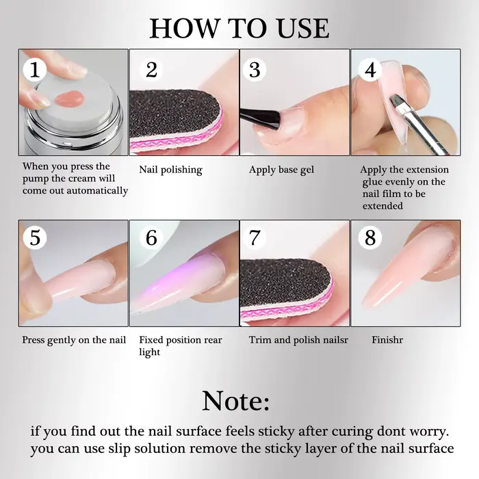 1/2pcsNail Art Extension Gel rose Gel gelée ongles