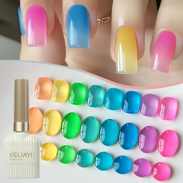 2025 nouveau 8 couleurs ensemble été glace à travers Macaron méthyl Gel populaire blanchissant gelée