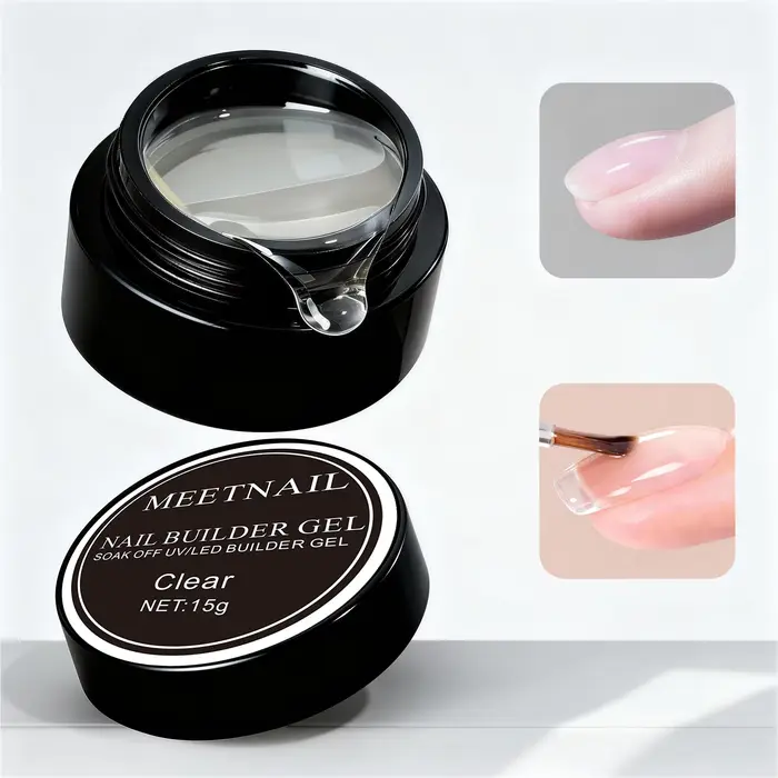 Gel Constructeur 15g pour Ongles – Gel d'Extension Longue Durée Soak-Off pour Débutants