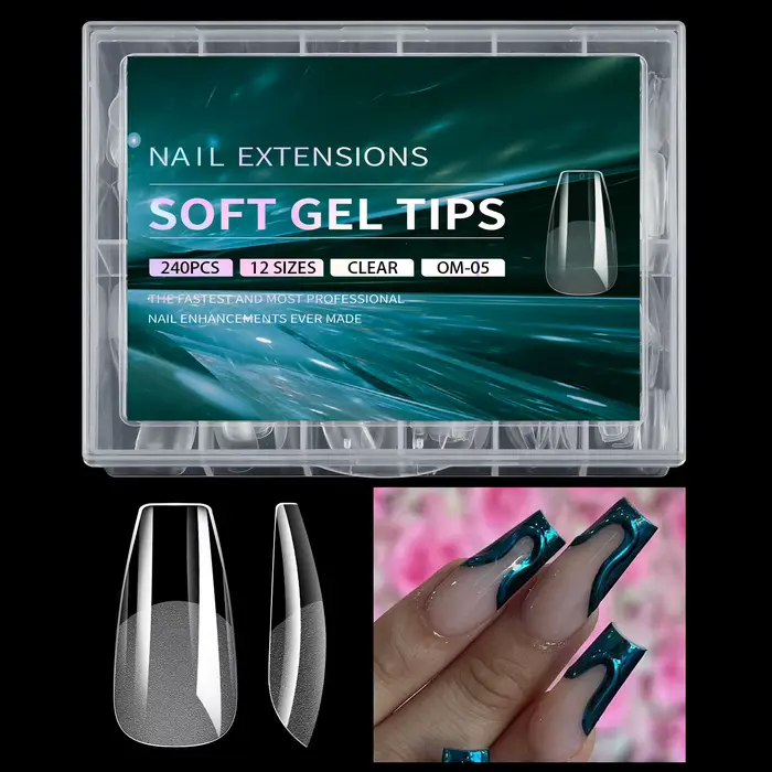 Faux ongles de luxe en Gel doux, Capsules semi-mates, cercueil français d'amande, couverture complèt