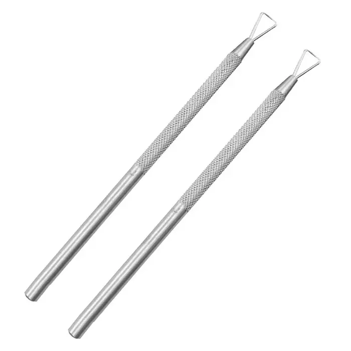 LULAA 1/2 pièces poussoir à cuticules en acier inoxydable
