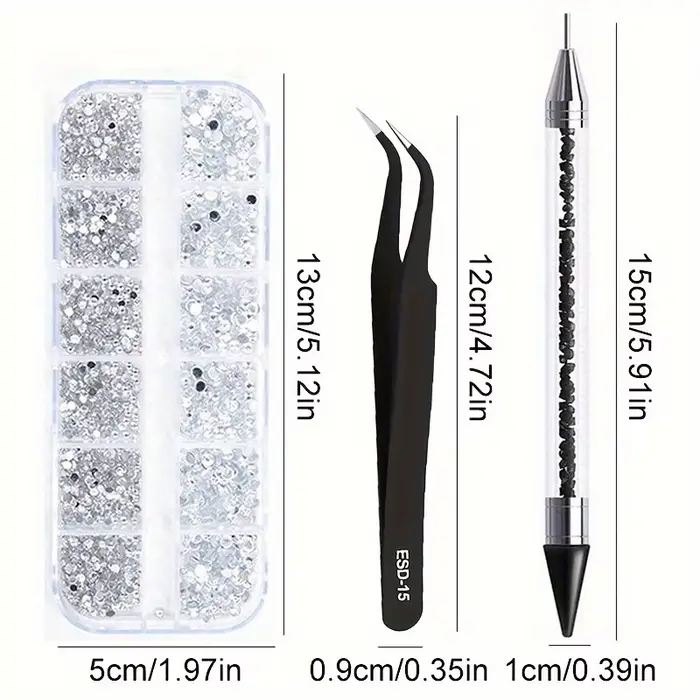 Strass acryliques multi-tailles à dos plat pour Nail Art, cristal 3D, décorations DIY, paillettes, g