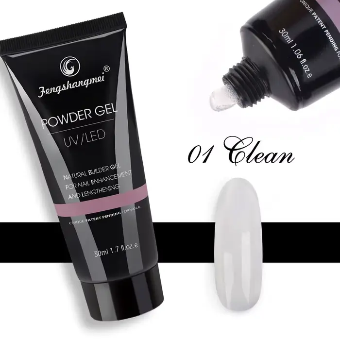 Gel pour ongles en poly : constructeur de gel transparent 30 g pour renforcement d'apparence naturelle