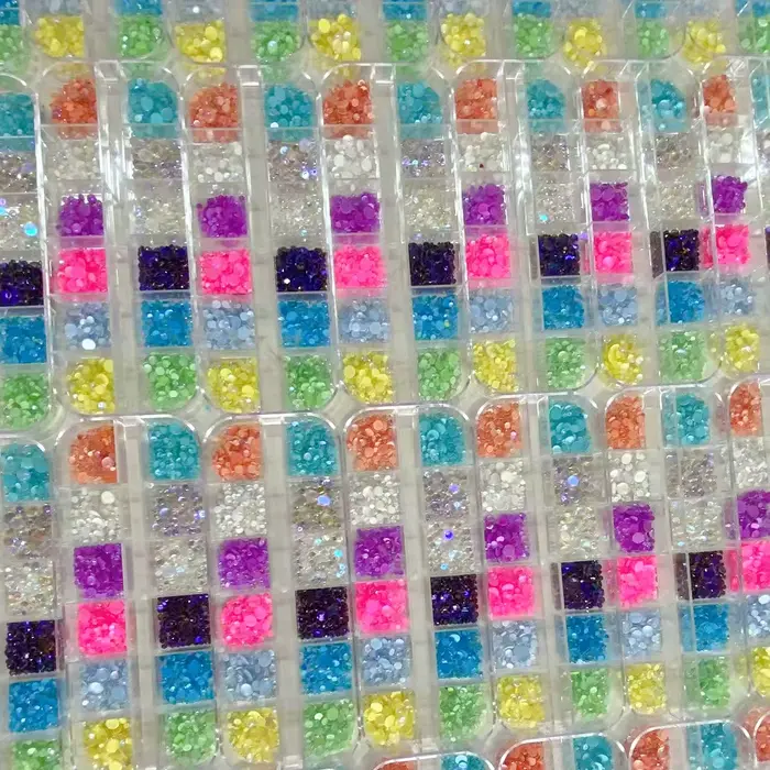1 boîte arc-en-ciel sirène larmes Nail Art breloques Macaron bulle perles Nail Art pour l'été Aurora
