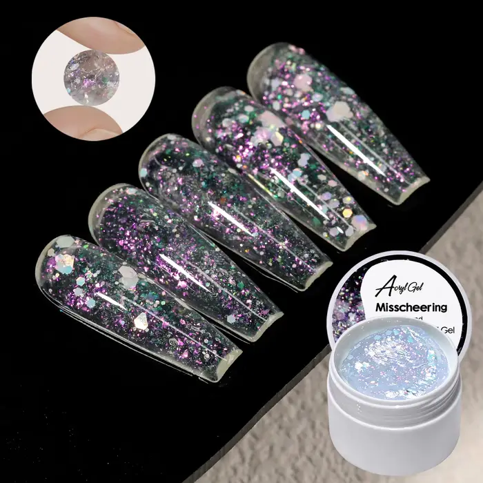 Misscheering Gel de construction solide pailleté 15ml