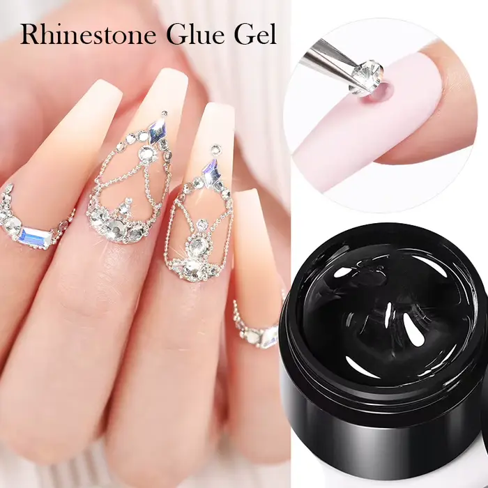 BORN PRETTY strass colle Gel miroir poudre à ongles avec brosse de revêtement d'ongle UV LED Transparent adhésif