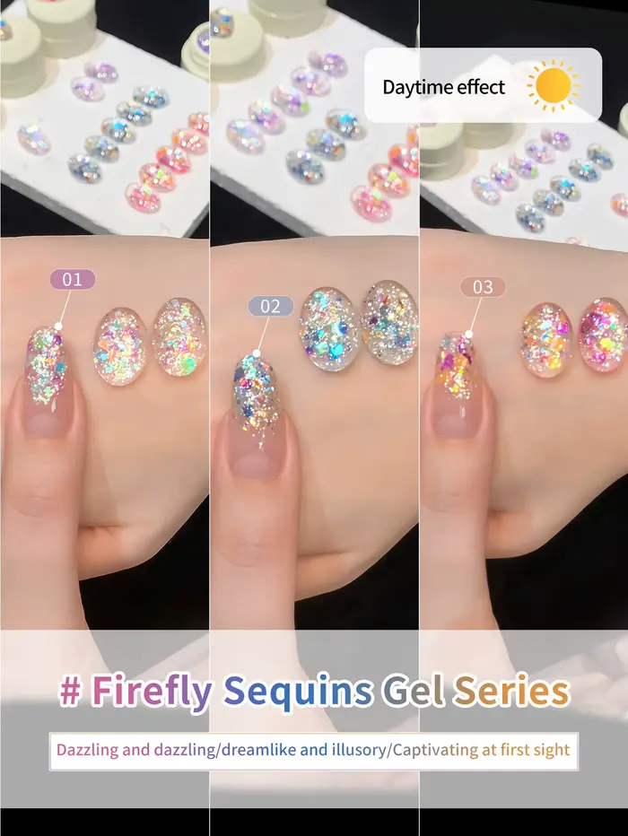 5g Fluorescent Disco Iuminous Paillettes Gel Vernis À Ongles Néon Ultraviolet LED Gel