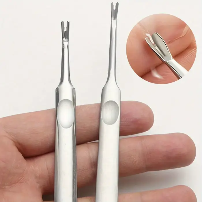 Nettoyeur de cuticules professionnel en acier inoxydable argenté