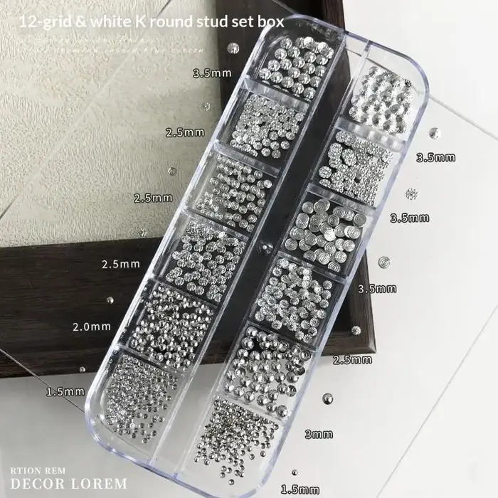 12 Grilles de Charms Métalliques pour Ongles