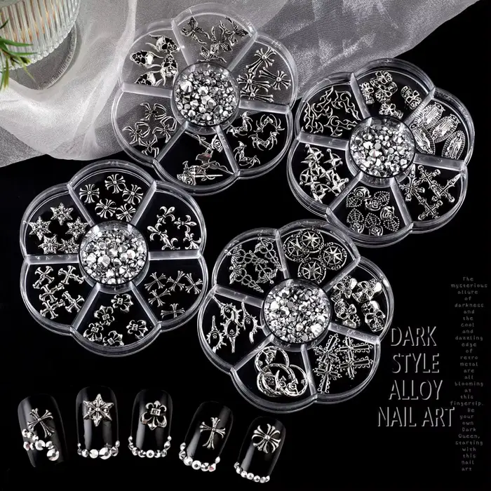 Breloques pour ongles en alliage gothique