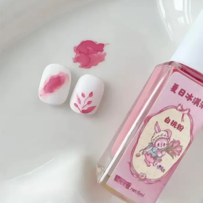 Nouvelle solution de teinture pour ongles DIY, 6 couleurs, 6 ml, motif crème glacée estivale, pour l