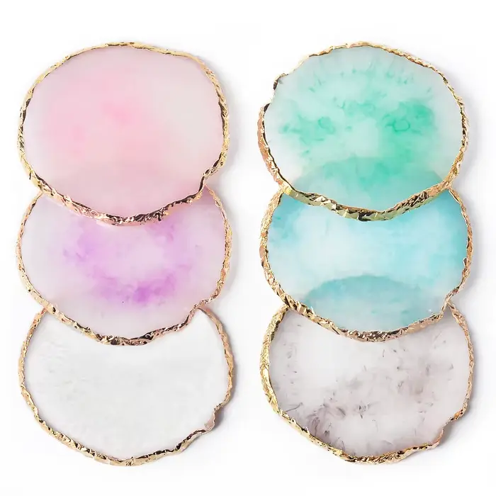 Palette d'art d'ongle de luxe en pierre de résine naturelle