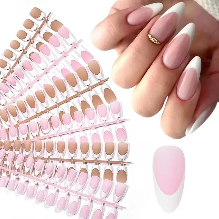 150/160 pièces de luxe français porter des ongles conseils ensemble nu rose Ballet longueur moyenne couleur Pure