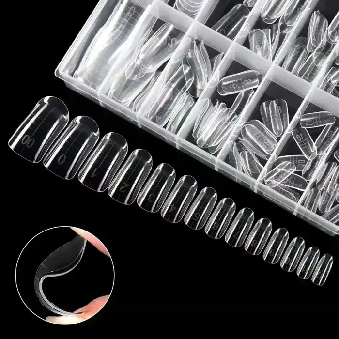 140 pièces/boîte couverture complète faux ongles Ultra mince clair presse sur orteil pied