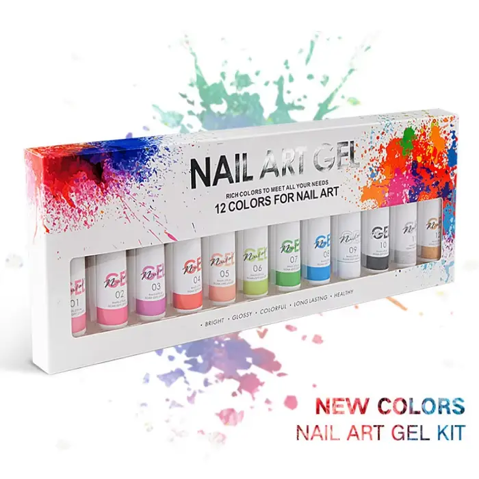Kit de vernis à ongles gel semi-permanent 12 couleurs 8 ml