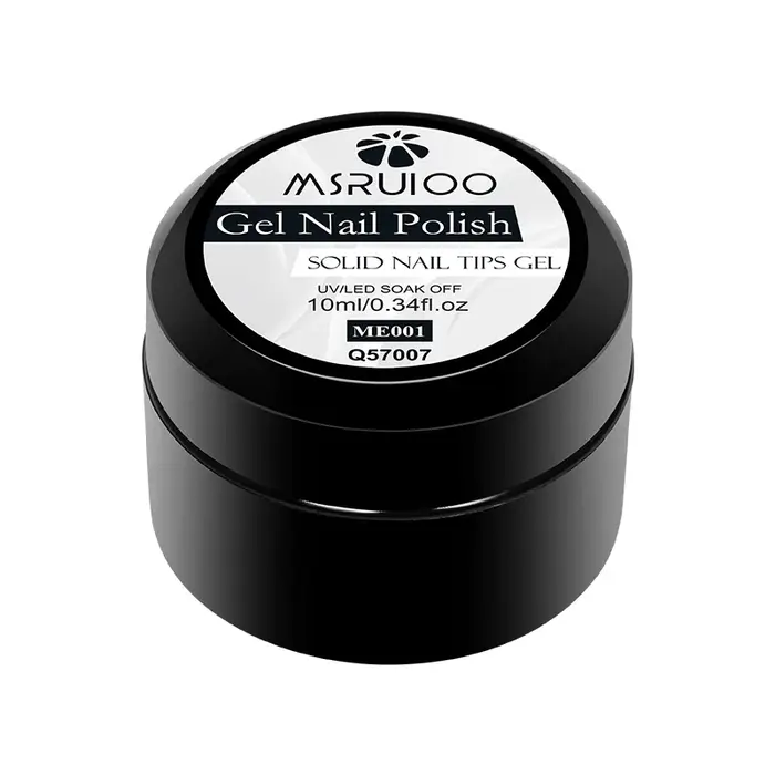 MSRUIOO 10ml clair solide ongles conseils Gel longue durée sans bulles UV/LED Gel de construction