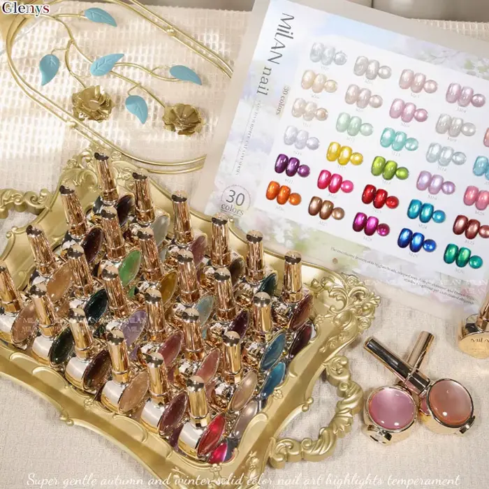 Glenys – Kit de vernis à ongles gel effet œil de chat 30 couleurs