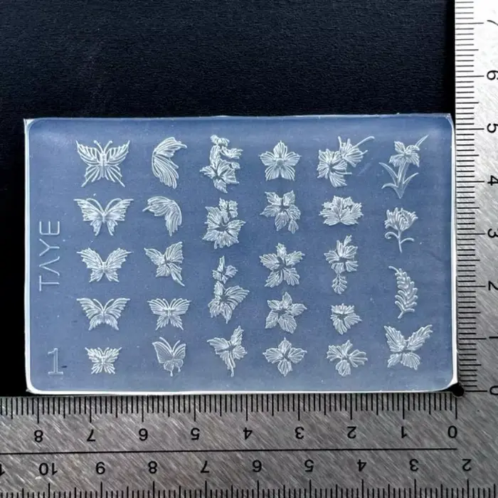 Moule papillon 3D pour Nail Art, Design floral Vintage, Silicone transparent, outil de manucure en R