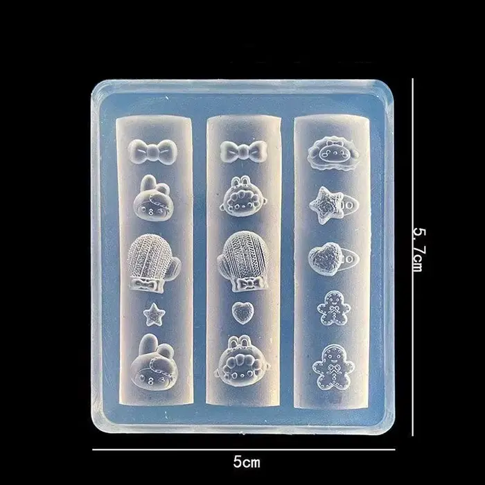 1pc ma mélodie dessin animé animaux 3D acrylique moule marguerite Nail Art décorations ongles bricolage conception