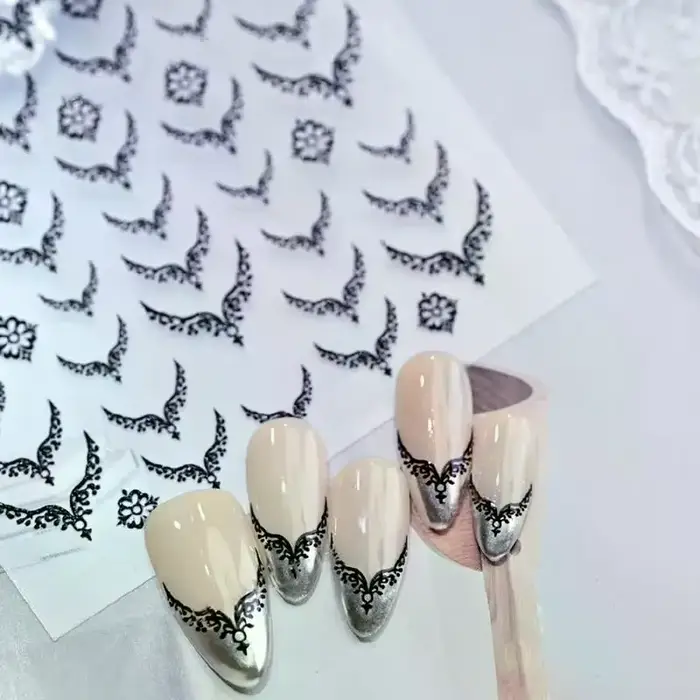 Autocollants 3D en métal pour ongles