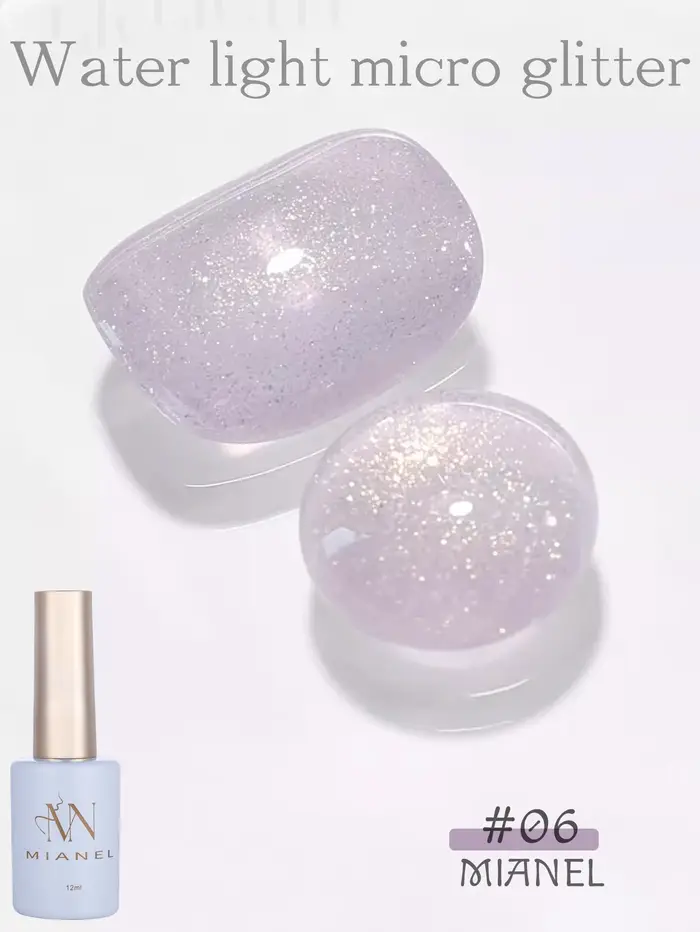 MIANEL 12ML Vernis à ongles gel blanc laiteux à paillettes