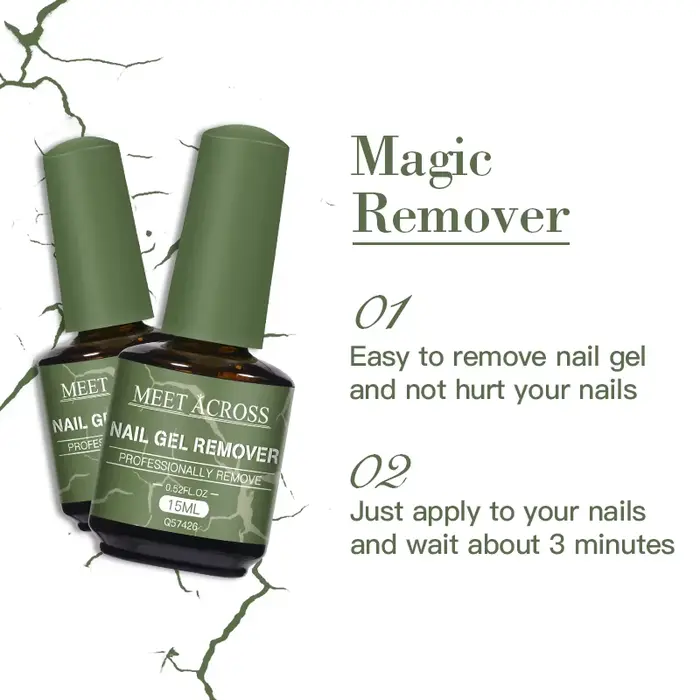 1/4 bouteille de vernis à ongles dissolvant de Gel à tremper 3 Minutes élimine rapidement et facilement