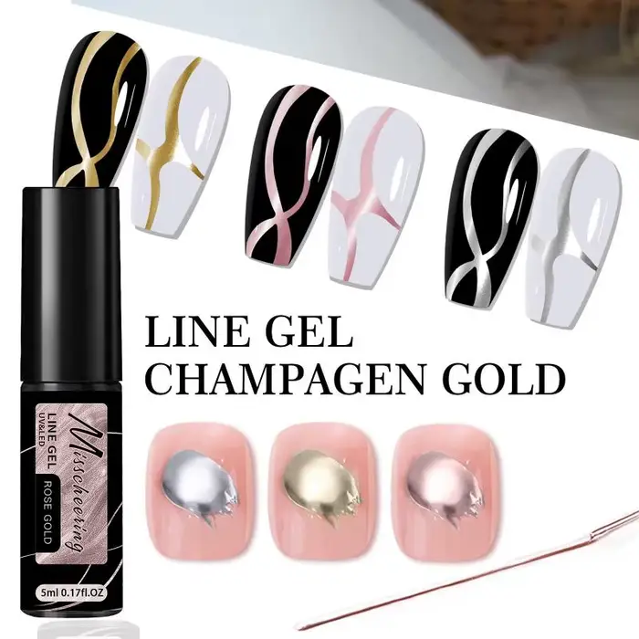 Vernis à ongles gel métallique or et argent