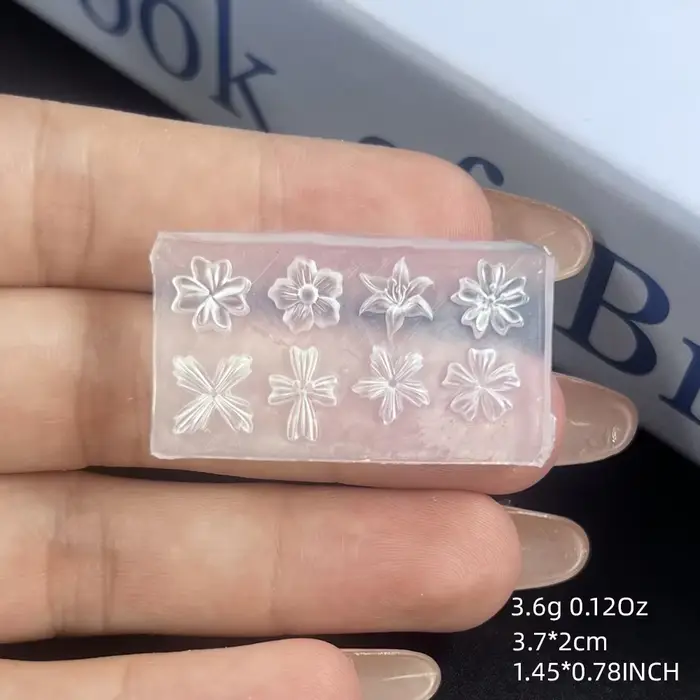 Moule à ongles en silicone motif pétales de fleurs printanières, lys et cerisier, pour conception fl