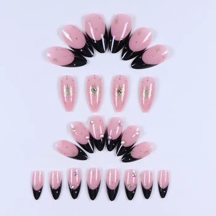 Faux ongles à pression en amande moyenne