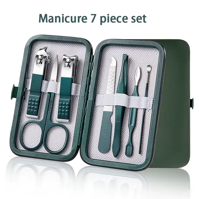 Ensemble professionnel de manucure et pédicure avec coupe-ongles, pinces à cuticules, outils de préc