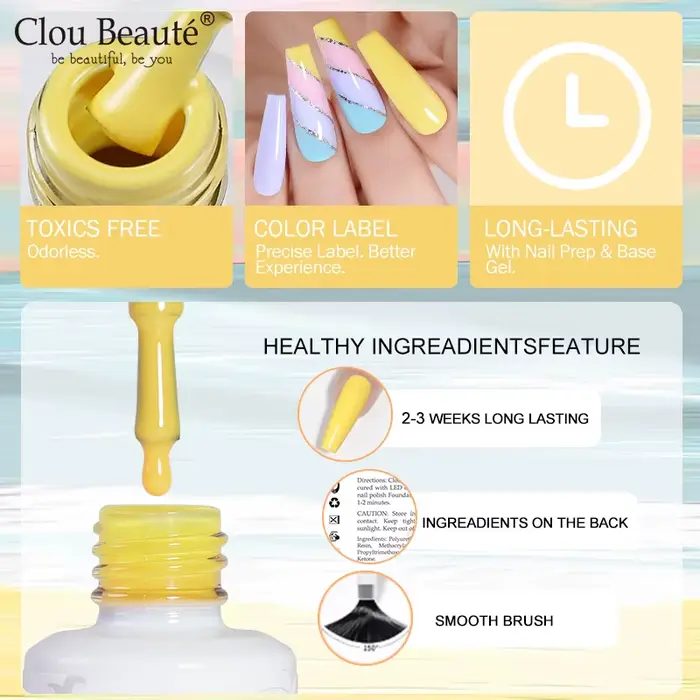 Clou Beaute Transparent français Gel vernis translucide nu rose rouge gelée verre blanc laiteux