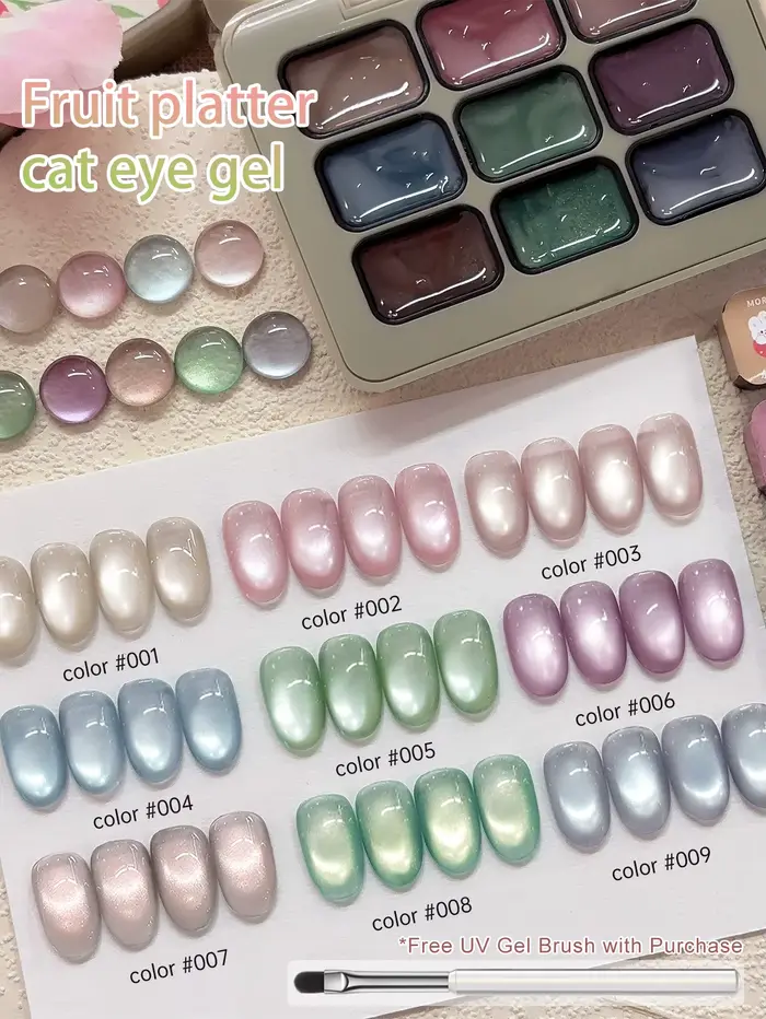 9 couleurs réfléchissant oeil de chat magnétique ongles Gel trempage UV LED Gel Salon femme Nail Art outils mode manucure holographique