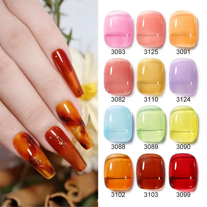 Arte Clavo 15ml Vernis à Ongles Gelée Transparent Rose Glace Été Hybride Semi-Permanent UV Coréen pour Manucure et Nail Art