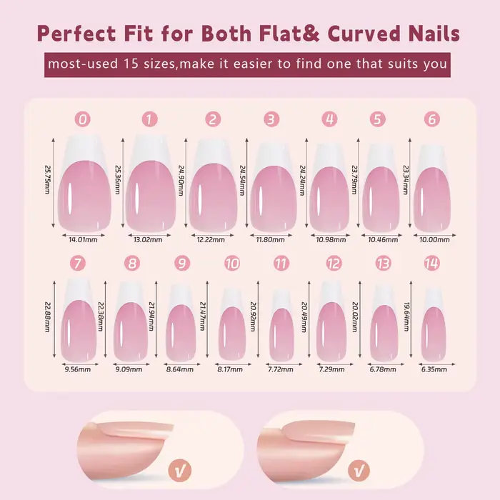 150 faux ongles à presser