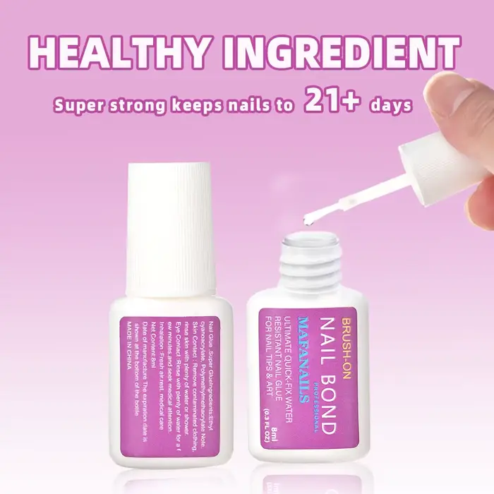Colle à ongles à séchage rapide, 8ml, pour faux ongles, paillettes, acrylique, décoration de strass,