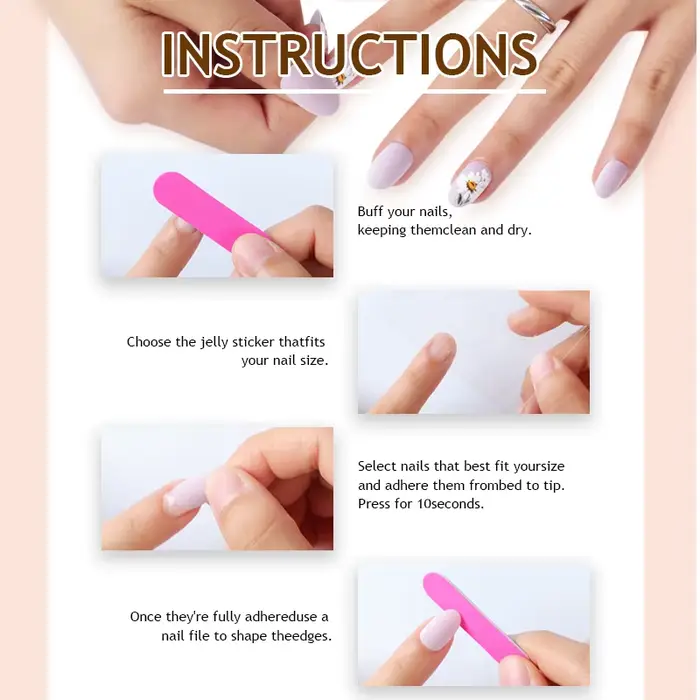 24 faux ongles à presser en forme d'amande