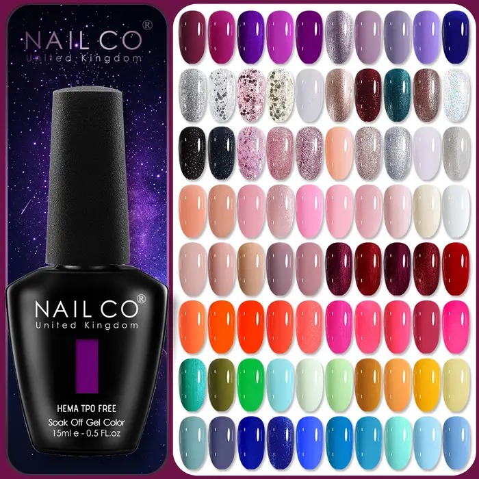 NAILCO 15ml Vernis à Ongles Gel Couleur Rouge Violet Semi-Permanent Sans HEMA ni TPO Gels UV Vernis Hybride pour Manucure