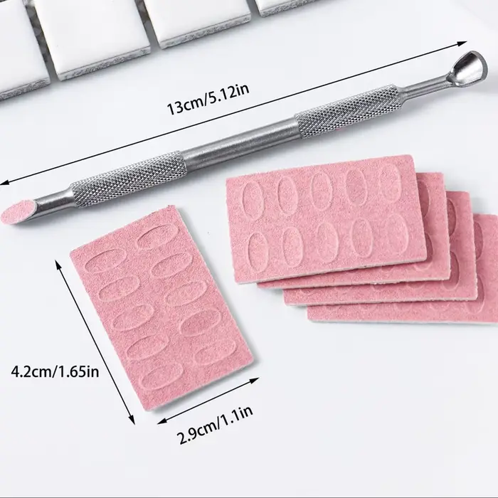50 pièces 180 grain ponçage tranche + 1Pc ongles cuticule poussoir ensemble auto-adhésif pré polissa