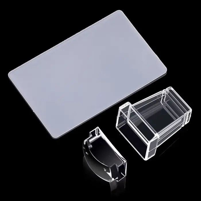 LULAA Tampons carrés pour nail art en silicone transparent, tampons français pour ongles avec raclet