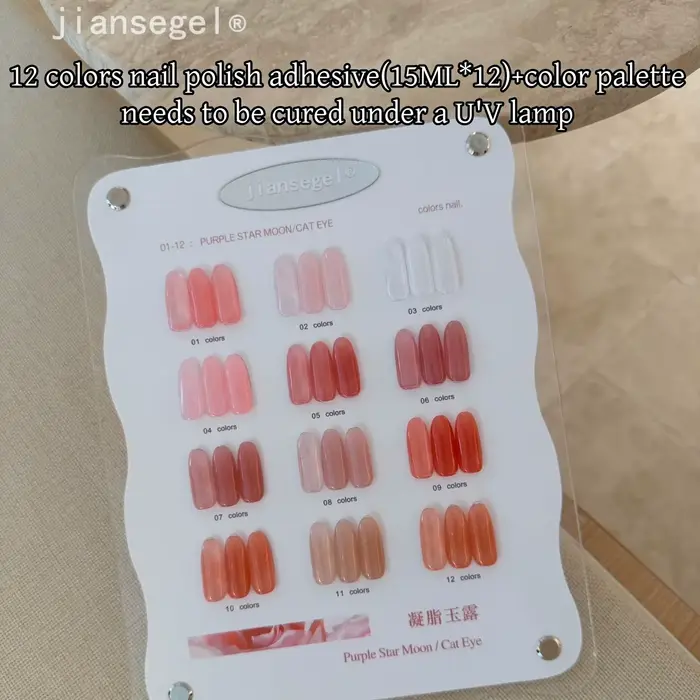 Ensemble de vernis à ongles en gel 12 couleurs pour salons de beauté