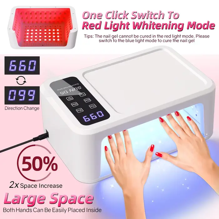 480W professionnel UV LED Gel lampe à polymériser avec fonction de blanchiment 140LEDS