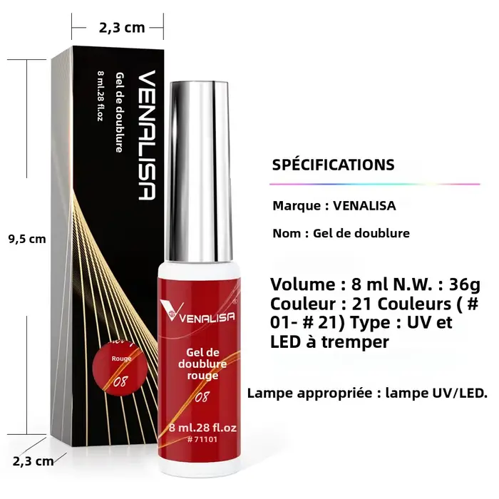 Venalisa Liner Gel 8ml Gel français peinture à ongles Gel vernis UV LED