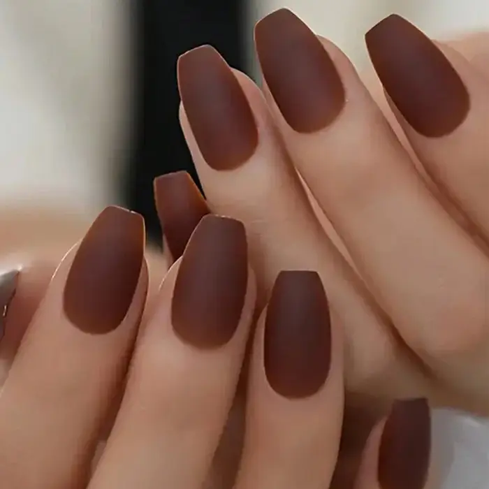 24 pièces - Faux ongles en forme de ballerine de couleur unie