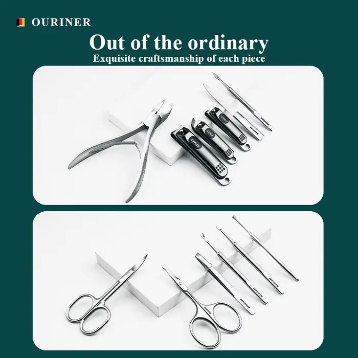 Kit de Manucure avec Coupe-Ongles Gris Morandi
