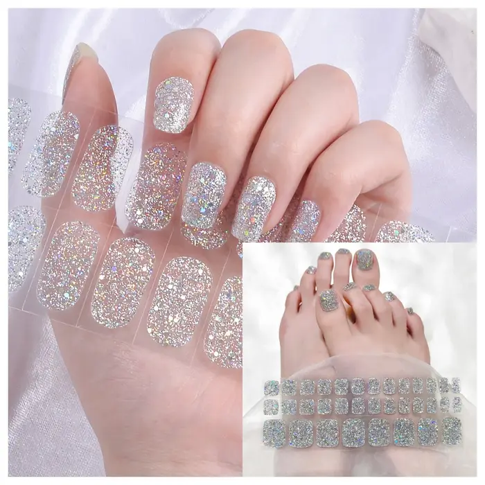 Ensemble d'autocollants pour ongles en Gel Semi-durci