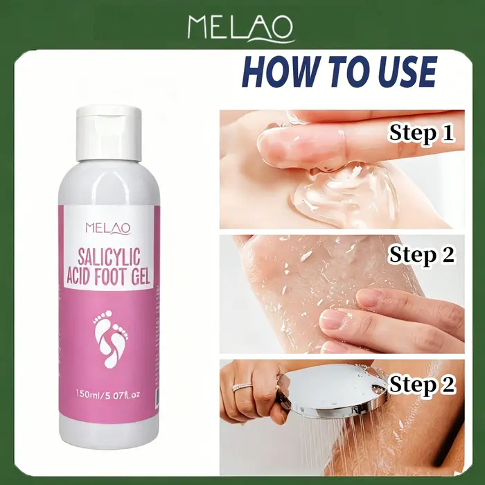 Gel pour les pieds à l'acide salicylique MELAO - Élimine les peaux mortes et les callosités, traitem