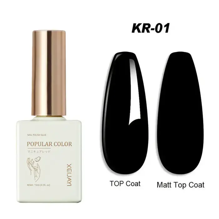 Vernis à ongles en gel noir pur 15 ml, UV-LED, à retirer par trempage, haute pigmentation, couvrance totale, longue durée, qualité salon, gel de manucure