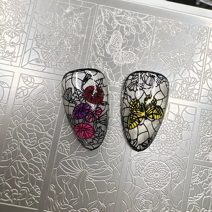 XMQ STAMPING NAIL PLATES Fleurs TEMPLATES TOOLS