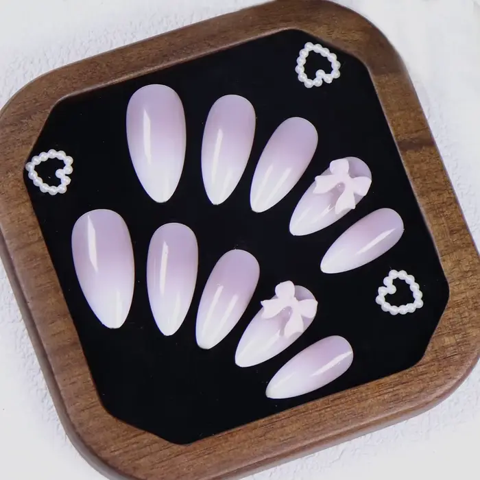 Faux ongles en acrylique à pression d'amande moyenne